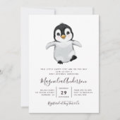 Cute Penguin Baby shower Kaart (Voorkant)