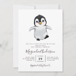 Cute Penguin Baby shower Kaart