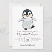 Cute Penguin Baby shower Kaart (Voorkant)