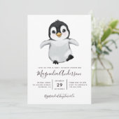 Cute Penguin Baby shower Kaart (Staand voorkant)