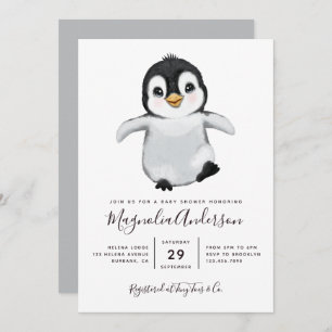 Cute Penguin Baby shower Kaart