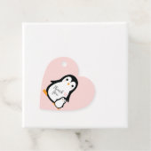 Cute Penguin Baby shower Pink Girl Bedankjes Labels (In situ)
