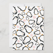 Cute Penguin Baby shower Pink Girl Kaart (Achterkant)