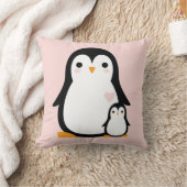 Cute Penguin Baby shower Pink Girl Kussen (Deken)