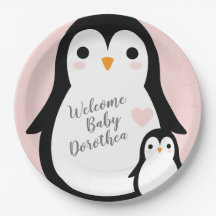 Cute Penguin Baby shower Pink Girl