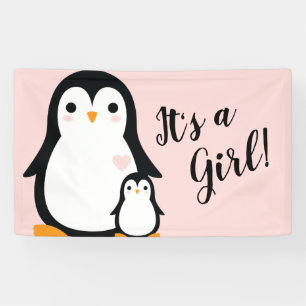Cute Penguin Baby shower Pink Girl Spandoek