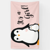 Cute Penguin Baby shower Pink Girl Spandoek (Verticaal)