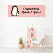 Cute Penguin Baby shower Pink Girl Spandoek (Insitu)