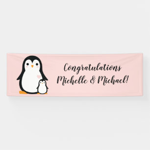 Cute Penguin Baby shower Pink Girl Spandoek