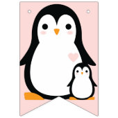Cute Penguin Baby shower Pink Girl Vlaggetjes (Eerste vlag)