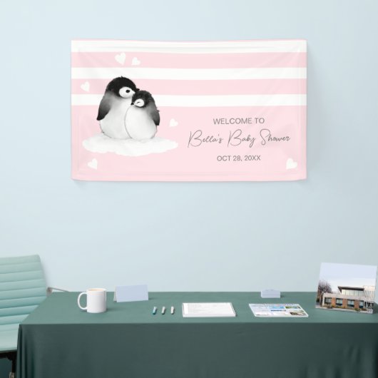 Cute Penguin Baby shower Spandoek (Beurs)