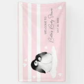 Cute Penguin Baby shower Spandoek (Verticaal)