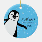 Cute Penguin.Baby's eerste kerstnaam Keramisch Ornament (Achterkant)