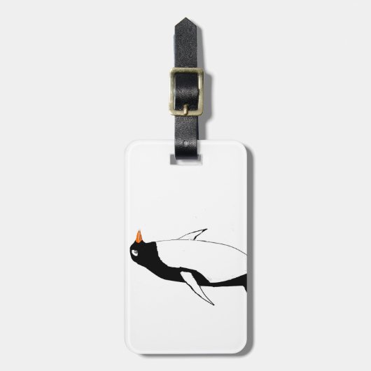 Cute Penguin. Bagagelabel (Voorkant verticaal)