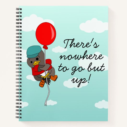 Cute Penguin Balloon Inspirerend Quote voor kinder Notitieboek (Voorkant)