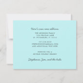 Cute Penguin Beach Scene Family Holiday Moving Aankondiging (Achterkant)