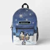 Cute Penguin Bedrukte Rugzak (Voorkant)