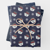 Cute Penguin Beer Snowflakes Winter Kerstmis Inpakpapier Vel (In situ)