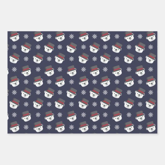 Cute Penguin Beer Snowflakes Winter Kerstmis Inpakpapier Vel (Voorkant)