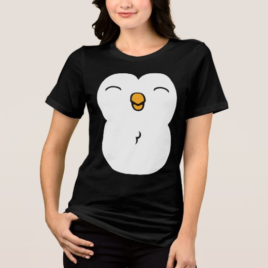 Cute Penguin Belly Tri-Blend Shirt (Voorkant)