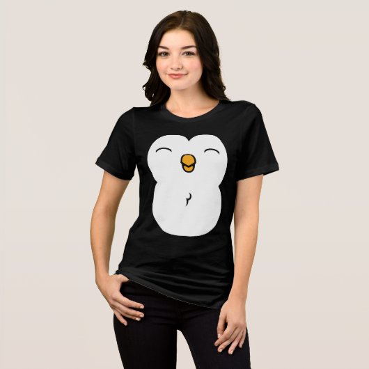 Cute Penguin Belly Tri-Blend Shirt (Voorkant volledig)