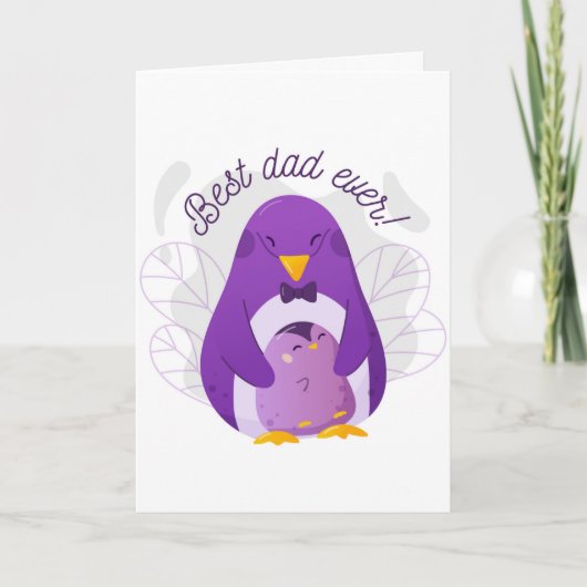 Cute Penguin Beste vader ooit Vaderdag Kaart (Voorkant)