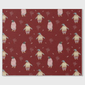 Cute Penguin Bird Winter Sweater Fun Animal Art Cadeaupapier (Vlak)