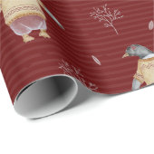 Cute Penguin Bird Winter Sweater Fun Animal Art Cadeaupapier (Rol Hoek)