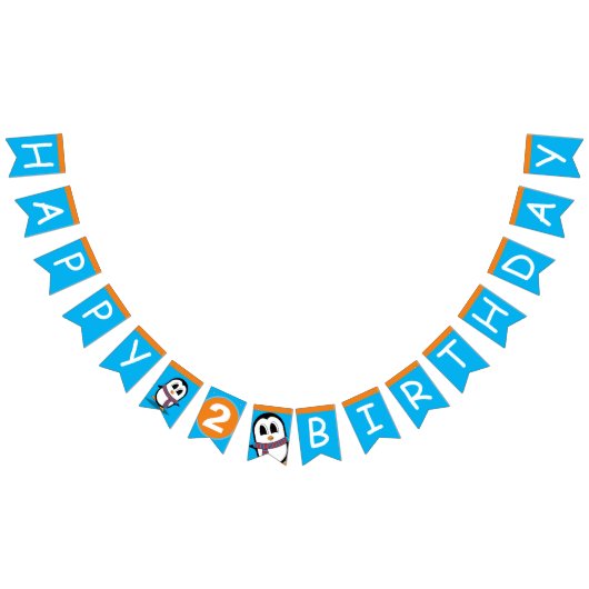 Cute Penguin Birthday Bunting Flags/Banner Vlaggetjes (Alle)
