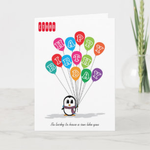 Cute Penguin Birthday Card Kaart