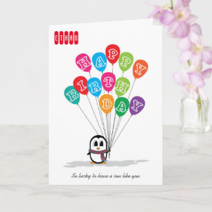 Cute Penguin Birthday Card Kaart