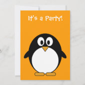Cute Penguin Birthday Party Invitation Kaart (Achterkant)