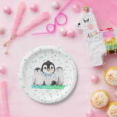 Cute Penguin Birthday Party Papieren Bordje (Feest)