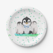 Cute Penguin Birthday Party Papieren Bordje (Voorkant)