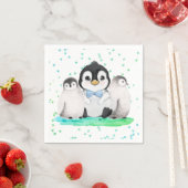 Cute Penguin Birthday Party Servet (Insitu)