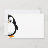 Cute Penguin Black and White Blank  Notitiekaartje (Achterkant)