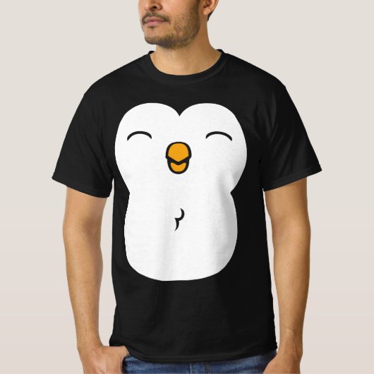 Cute Penguin Black T-shirt (Voorkant)