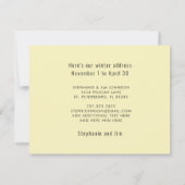 Cute Penguin Blue Heron Beach Scene New Address Aankondiging (Achterkant)