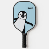 Cute Penguin Blue Personalized for Kids & Adults Pickleball Paddle (Achterkant)