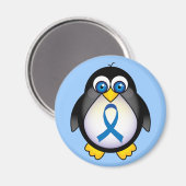 Cute Penguin Blue Ribbon Awareness Magneet (Voorkant / Achterkant)