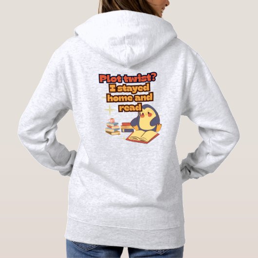 Cute Penguin Book Quote  Hoodie (Achterkant)