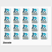 Cute Penguin Boy Baby shower Dank u Stickers (Vel)