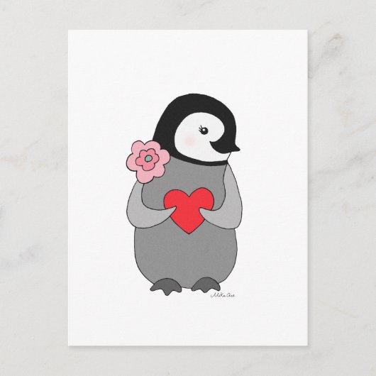 Cute Penguin Briefkaart Penguin I Love you Briefka (Voorkant)