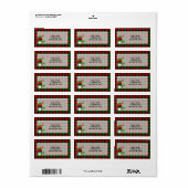 Cute Penguin/Buffalo Pset/Red Green Kerstmis Etiket (Full Sheet)