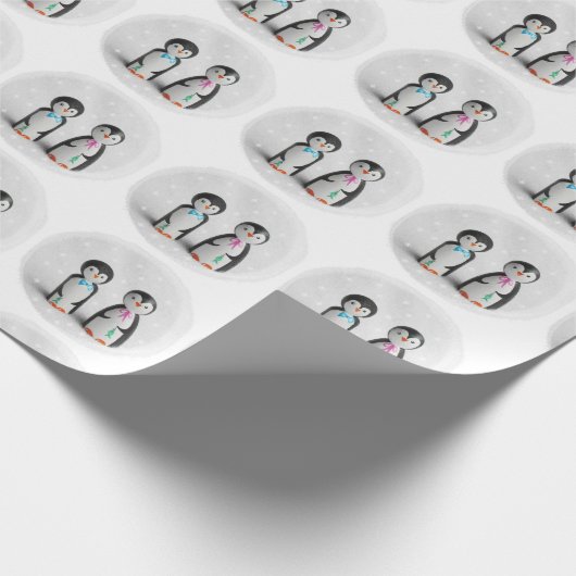 Cute Penguin Cadeaupapier (Hoek)