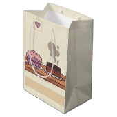 Cute Penguin Cake Decorator Valentine Gift Bag Medium Cadeauzakje (Achterkant Gekanteld)