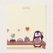 Cute Penguin Cake Decorator Valentine Mini Cards Kaart (Buitenkant ongevouwen)