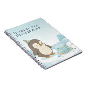 Cute Penguin Cake | Droge Humor Aangepaste Notitie Notitieboek (Rechterzijde)