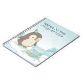 Cute Penguin Cake | Droge Humor Aangepaste Notitie Notitieboek (Linkerzijde)