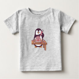 Cute Penguin Cake Valentine Kids T-Shirt - Kleur